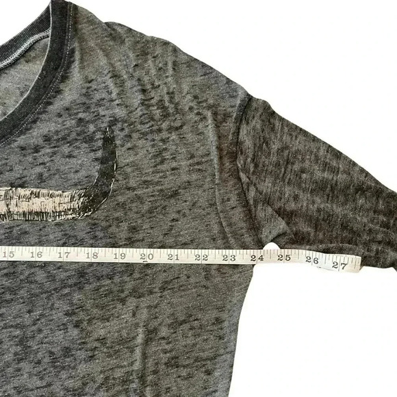 Chaser Burnout Cow Skull Long Sleeve Top Size Small - Picture 4 of 7